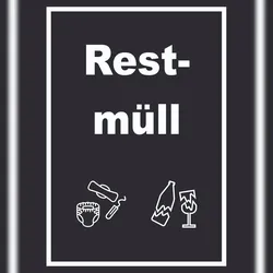 HB-Druck Restmüll Mülltrennung Schild Text Symbol Haushalt hochkant A2 (420x594mm)