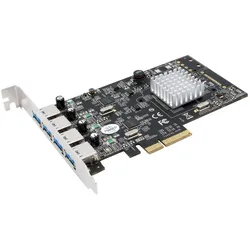 Exsys USB 3.1 Gen2 PCIe (x4) Karte mit 4 x A-Ports (Asmedia), Kontrollerkarte