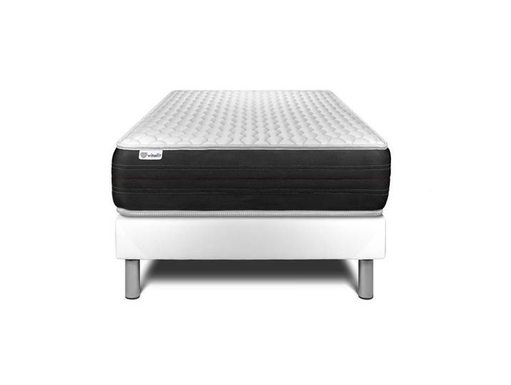 Ensemble Matelas Sommier 120x200 cm - Sommier Blanc (en kit) - Vitalspring Blanc