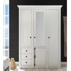 Schlafzimmer Kleiderschrank im Landhausstil Weiß Spiegel