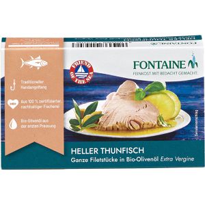 Fontaine Fischkonserve Heller Thunfisch, in Bio-Olivenöl, FOS zertifiziert, 120 g