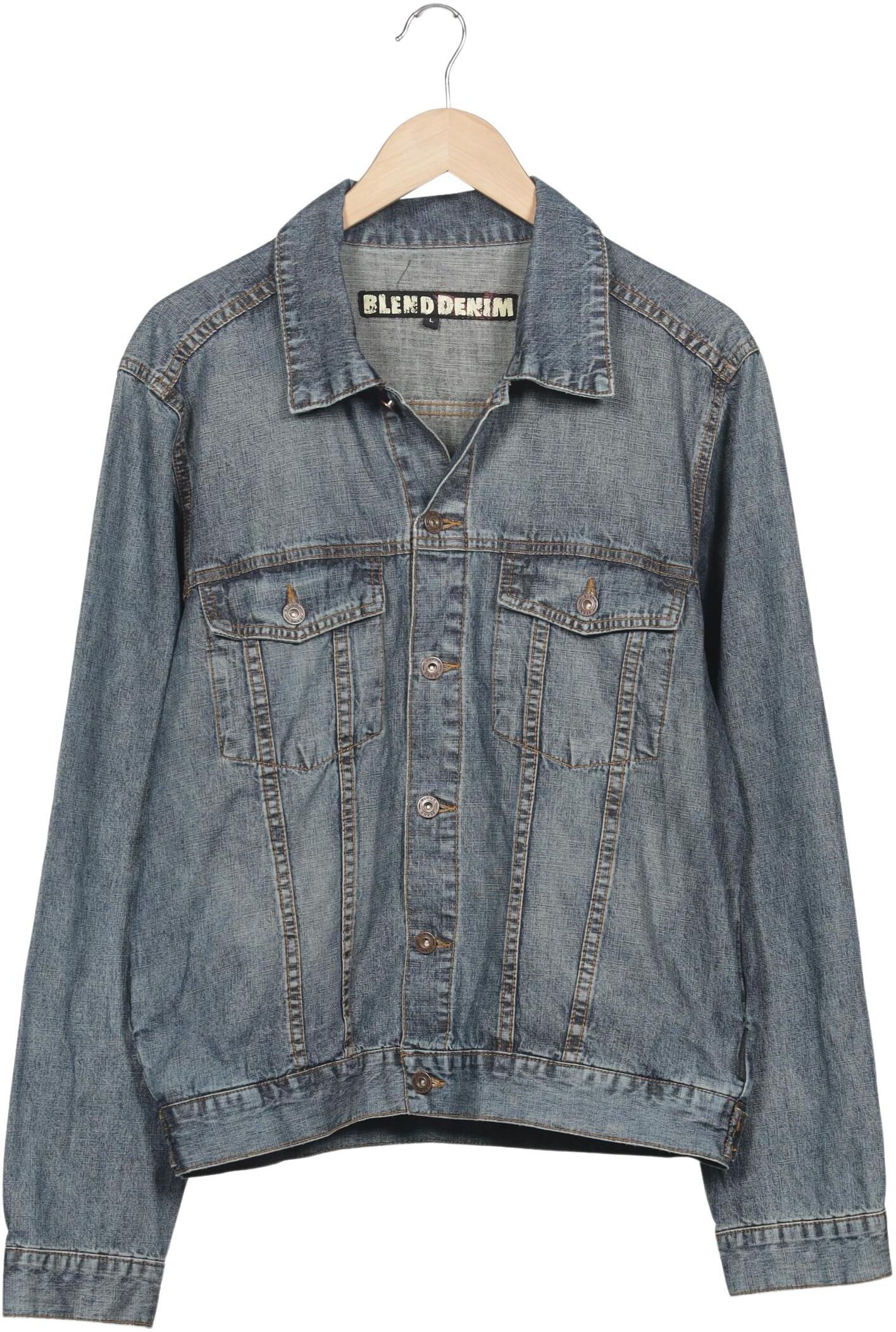 Blend Herren Jacke, Blau, Gr. L, Baumwolle - Second Hand