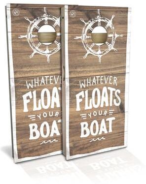 Skip's Garage Whatever Floats Your Boat Outdoor Cornhole Board Set
