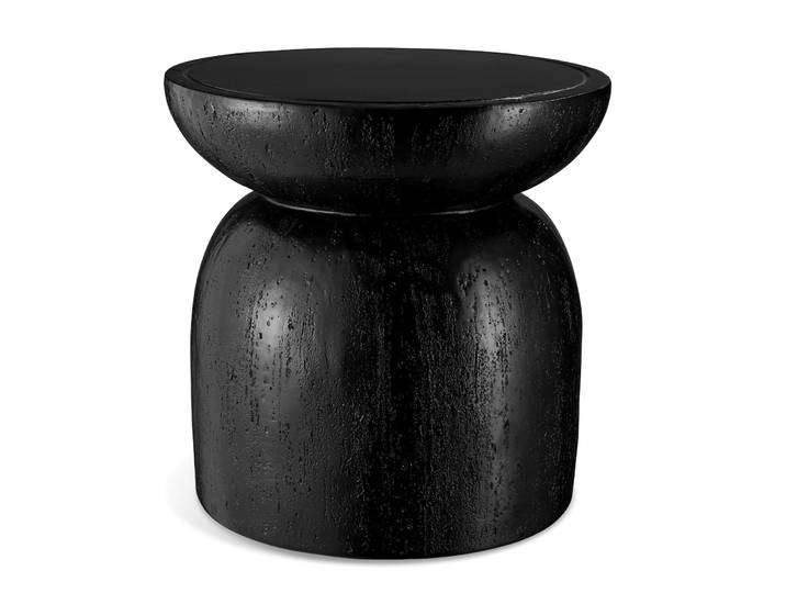 Runder Beistelltisch Anisa, in- und outdoor, Ø 40 x 40 cm - schwarz