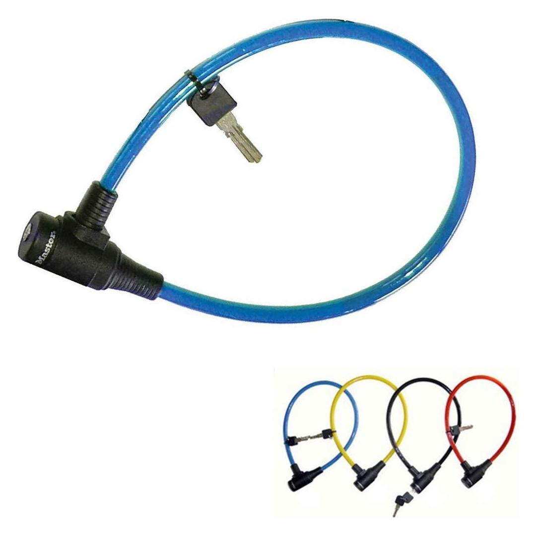 Master Lock Fahrradschloss Kabelschloss (Schlüssel) (65 cm Stahlkabel) (Wetterfest) (Zufällige Farbe (65 cm) (8169EURDPRO)