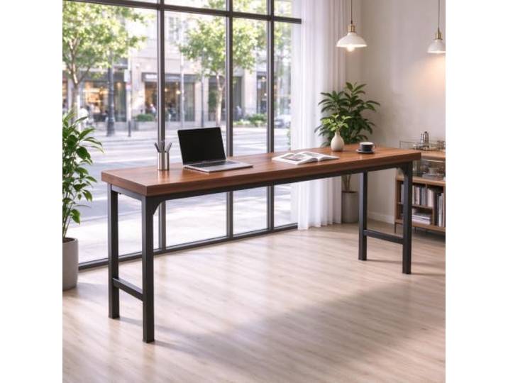 Hoher schmaler Bartisch Bistrotisch für den Außenbereich Küchenbartisch Konsolentisch Schmaler Sofatisch für Flur, Wohnzimmer, Schlafzimmer, mit Metallrahmen(55.1 Lx15.7 W)