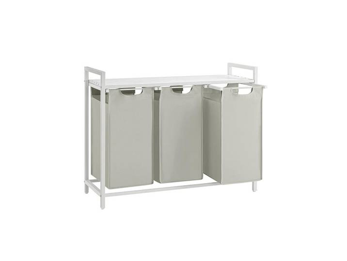Hansiro Wäschekorb Riyadh, Weiß, Metall, 33x72x92.5 cm, Haushalt & Reinigung, Wäschepflege, Wäschekörbe & Wäschetonnen