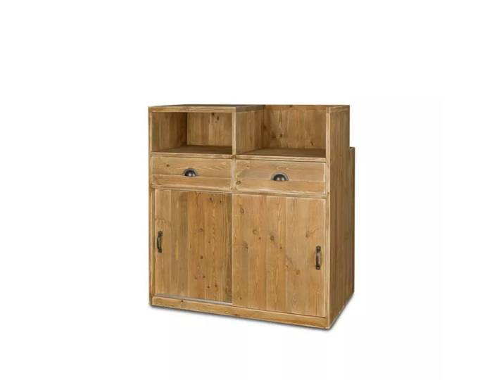 Comptoir de caisse 2 portes 2 tiroirs bois massif