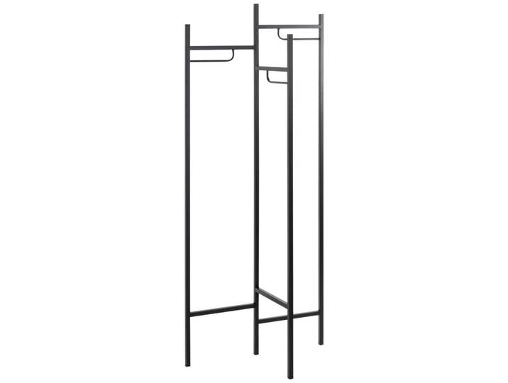 Kleiderständer, Schwarz, Metall, 70x170x36 cm, standfeste Füße, Schlafzimmer, Kleiderständer
