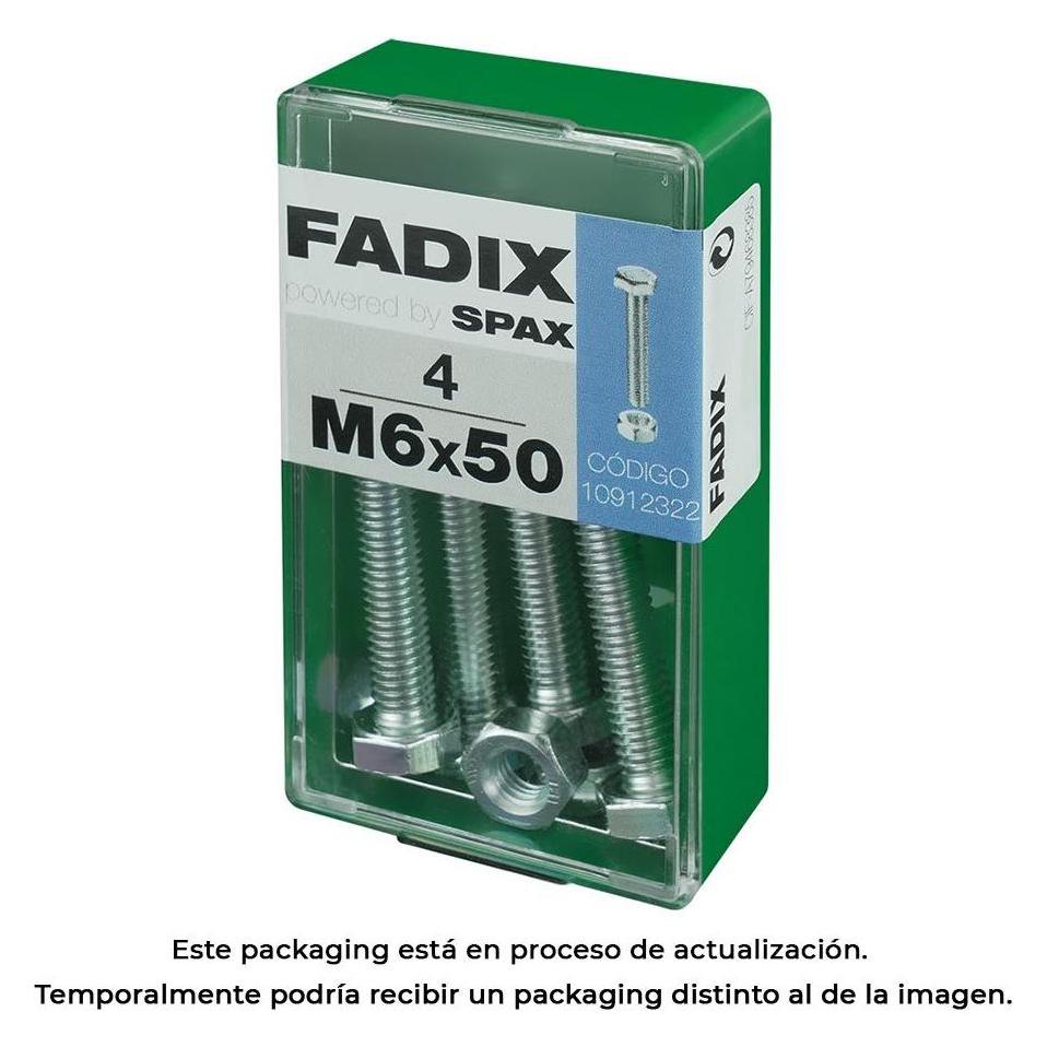 Fadix Box s 4 Stück. metrische Schraube cab hex+Zinkmutter m 6x50mm (4 Schrauben pro Stück) (49407672)