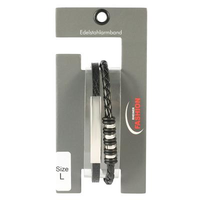 Armband ADELIA´S "Armband – Lederarmband aus Leder 19 cm", schwarz, Armbänder, Herren, 19cm, Leder, Armband, Geschenkidee: zeitlos und vielseitig