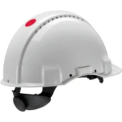 3M G3000 Schutzhelm G3000NUV-10-VI in Weiß, Uvicator, Ratschenverschluss, belüftet, Kunststoffschweißband, Lampenhalterung