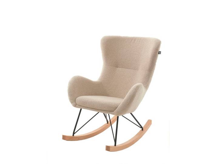 58 aufm Kessel Sessel Schaukelstuhl Keila komfortabel und bequem Bouclé Stoff in beige (inkl. Versand, Lieferung bis Verwendungsstelle), Komfortabler Schaukelstuhl für entspannte Wohnmomente