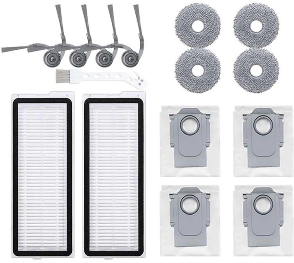 INF Kit d'accessoires pour aspirateur Roborock compatible avec QV35A/QV35S/Qrevo - Brosses latérales, Filtres, Chiffons de