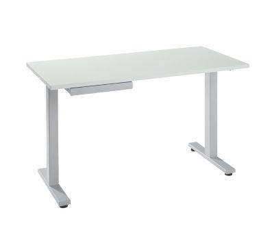 Schreibtisch Start Up, T-Fuß-Gestell, B 1600 x T 800 x H 735 mm, weiß + Schublade