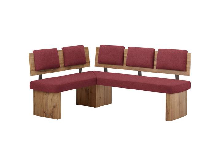 Cantus Eckbank, Rot, Eichefarben, Uni, 180x140 cm, Esszimmer, Bänke, Eckbänke