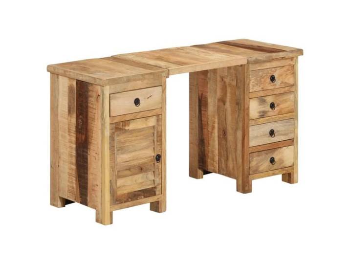Bureau à caissons Bois de manguier massif 140x50x77 cm 338209