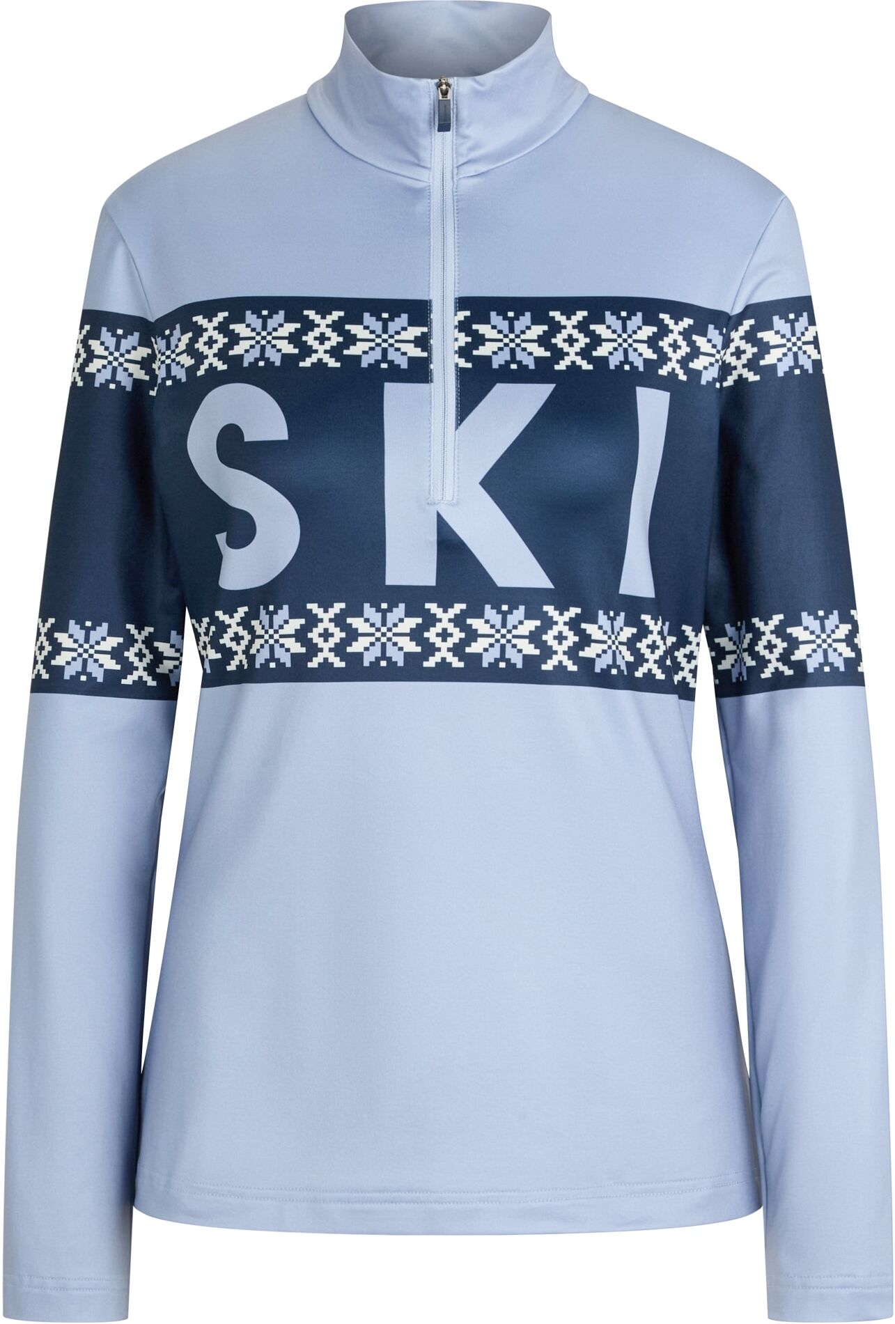 Sweatshirt ZIENER "JAILA-Z DAMEN", Damen, Gr. 40, blau (mystic blau), Obermaterial: 89% Polyester, 11% Elasthan, Sweatshirts Sweatshirt, Stretchmaterial, wärmend, funktionell, halber Front-Reißverschluss