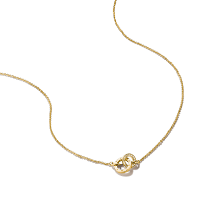 Kette mit Anhänger THOMAS SABO "Together Kette mit Zirkonia" Gr. 45, gold (gelbgoldfarben, kristallweiß), Halsketten, Damen, 45, Metall, mit Zirkonia (synth.)