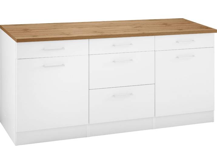 Unterschrank KOCHSTATION KS-Kehl , weiß, B:180cm H:85cm T:60cm, MDF, Schränke, Unterschrank, Breite 180 cm