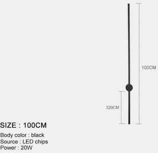 Inspired Living Modern Linear LED Wall Sconce Black Minimalist Bedside Light black 100cm nature White(3500 5500k)