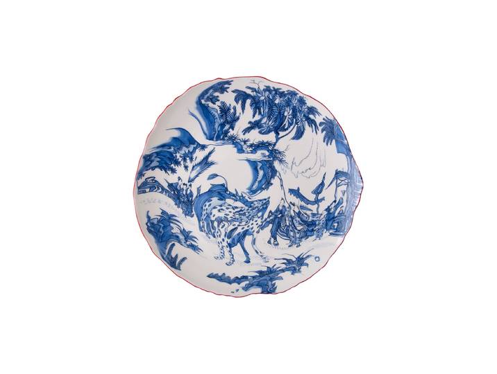 Design Speiseteller „Blue Chinoiserie“ aus Porzellan Multicolor Seletti