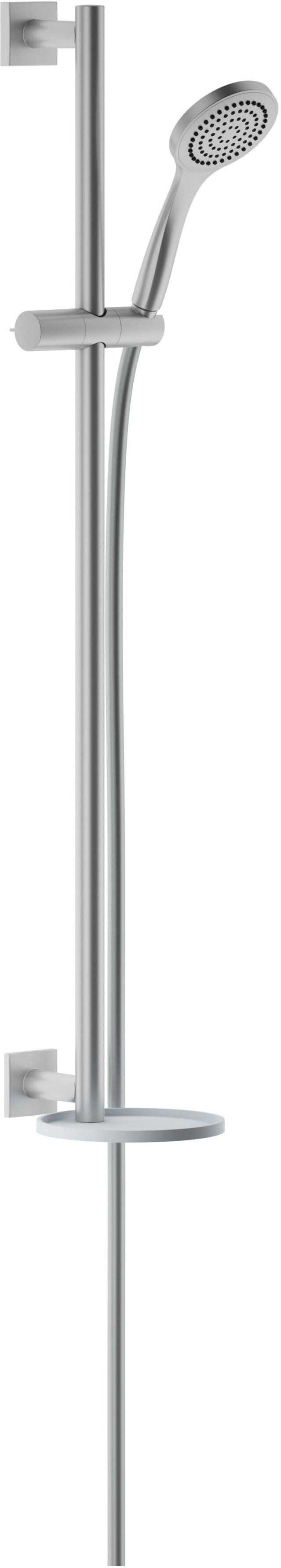 Keuco Ixmo ensemble de douche 59587170902 finition aluminium / blanc, avec mitigeur de douche, rosace carrée