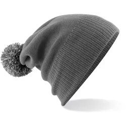 Beechfield Unisex Snowstar Beanie Bommel-Mütze B450 graphite grey/light grey one size