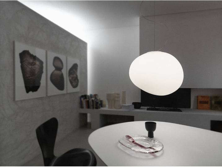 Gregg Pendelleuchte Medium, weiß, Höhe 26 cm - Foscarini - Wohnzimmer - Glas