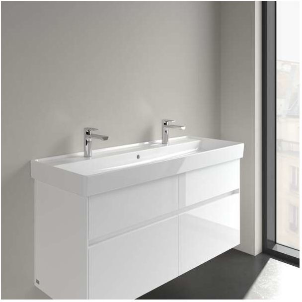 Villeroy und Boch Villeroy & Boch Collaro Waschtisch 4A33C401 weiss, mit Hahnloch und Überlauf, 120x47cm