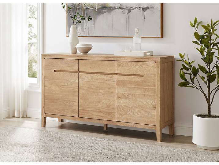 Furniertes Sideboard 160 x 80 x 45cm Braun