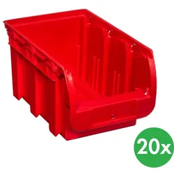 Sichtlagerkästen COMPACT, 154 x 235 x 125 mm, 20 Stk., rot