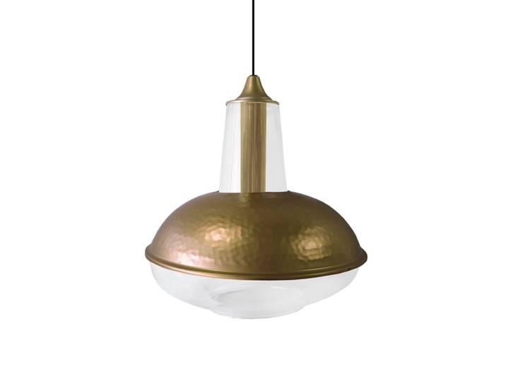 Suspension métal cable Pyramide bronze D30cm