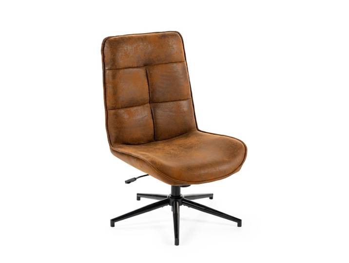 Fauteuil pivotant réglable en hauteur en polyester marron