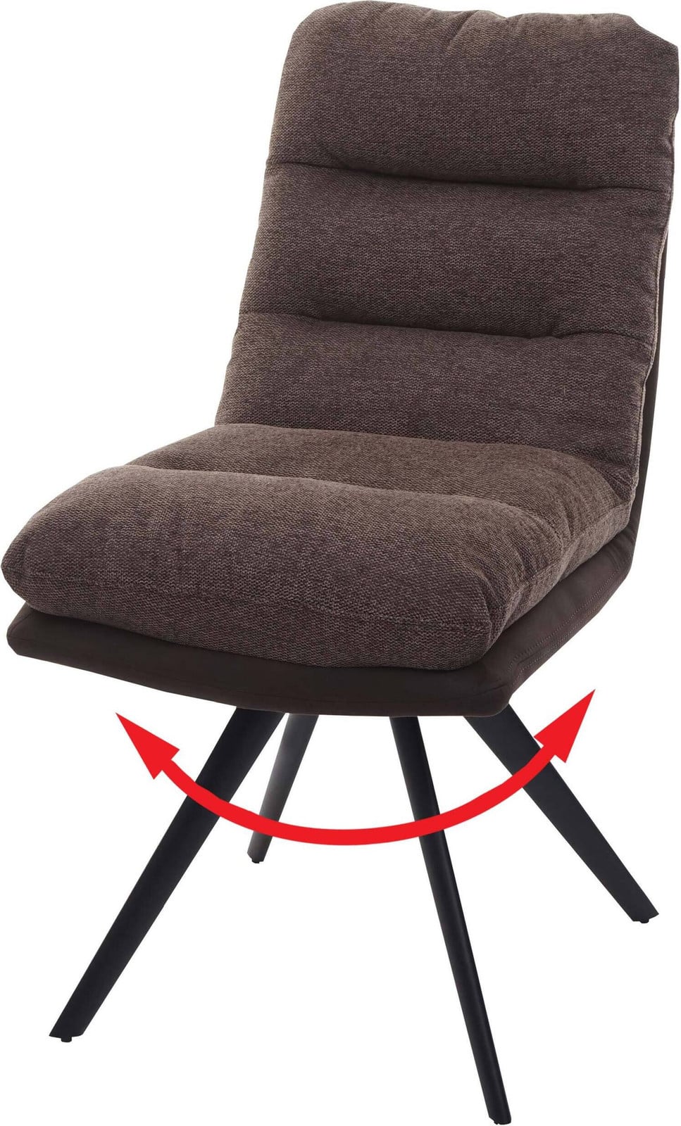 Mendler Eetkamerstoel HWC-G66 Draaibaar met Automatische Positie, Bruin-Donkerbruin Textiel
