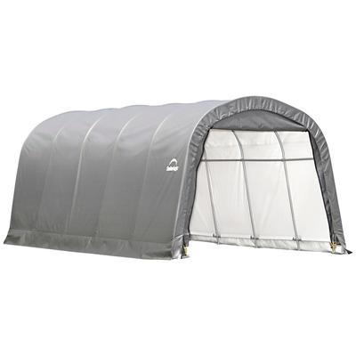Garage SHELTERLOGIC "Foliengarage", grau, B:370cm H:240cm L:610cm, Kunststoff, Garagen, 22,57m², Stahlgestell mit Polyethylen-Plane