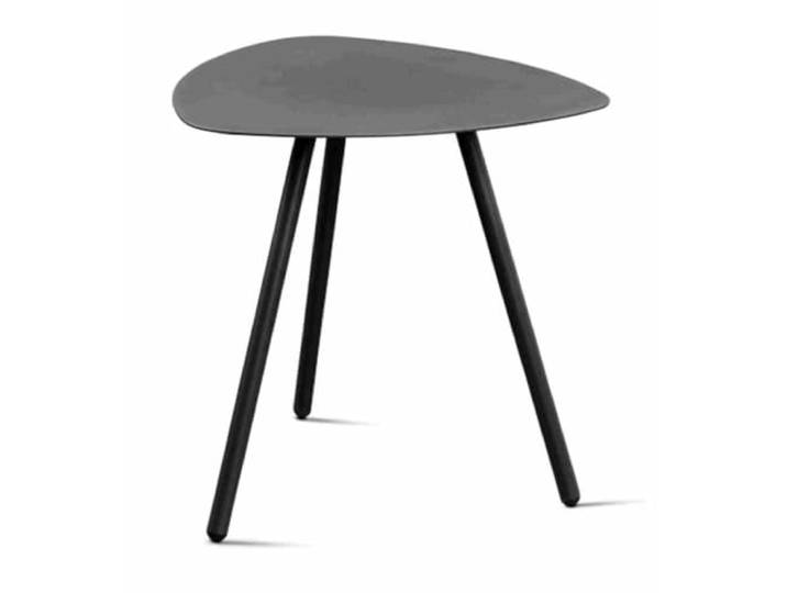 möbelando Beistelltisch >Mira 2< aus anthrazit pulverbeschichtetem Metall, 50x50 cm, 3 stabile Füße, 0,3 cm Starke Tischplatte, zerlegt geliefert, schnell montierbar