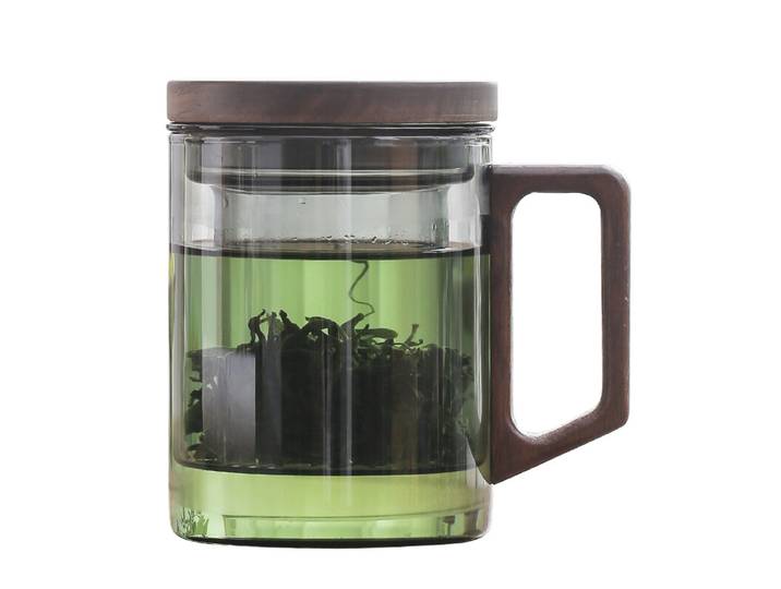 Su's Ceramic Premium rechtopstaand thee-infuser glas — Lingkong, 400 ml, 3-delig