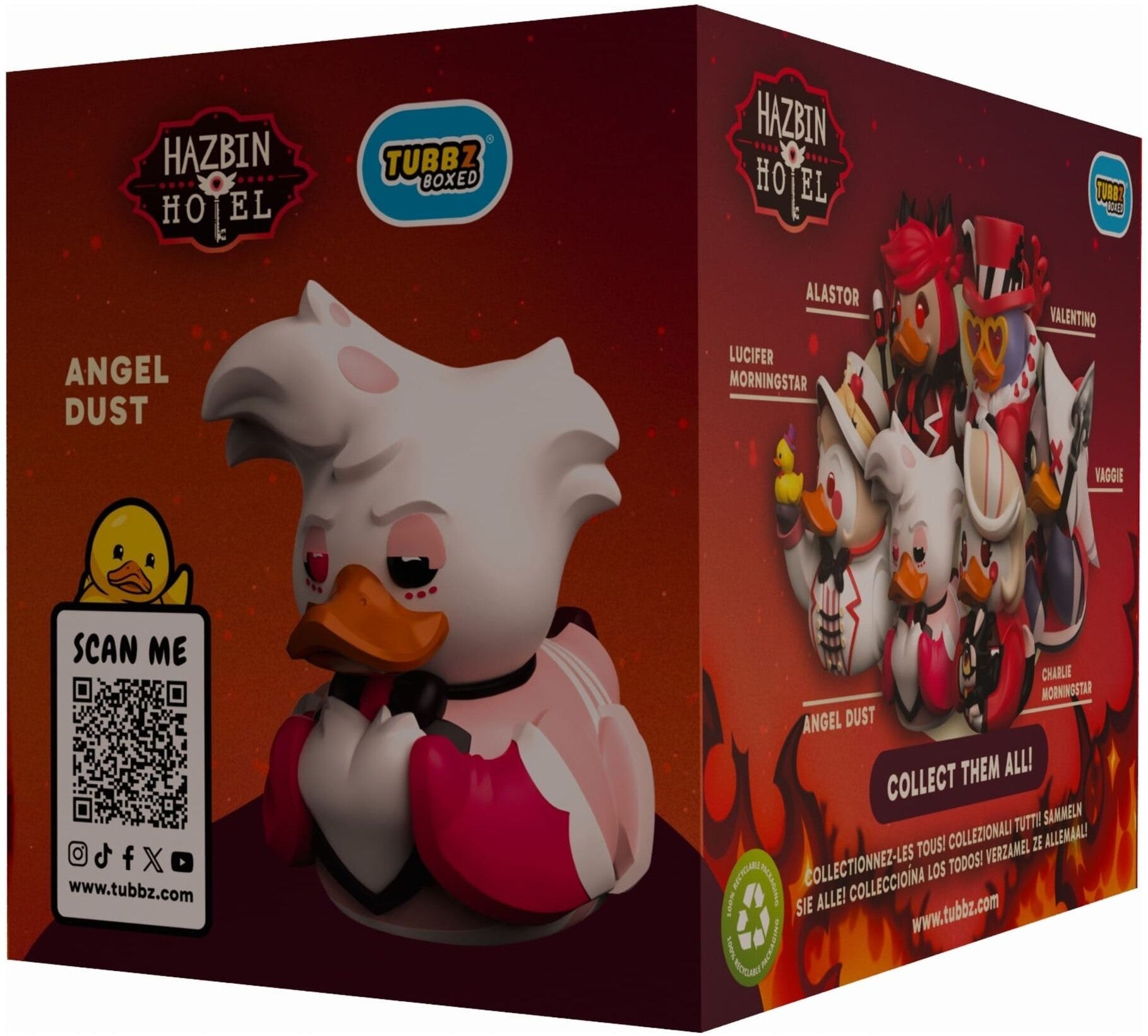 Tubbz Collectibles – Hazbin Hotel – Angel Dust (Boxed Edition) Officially Licensed Collectible Duck Figure