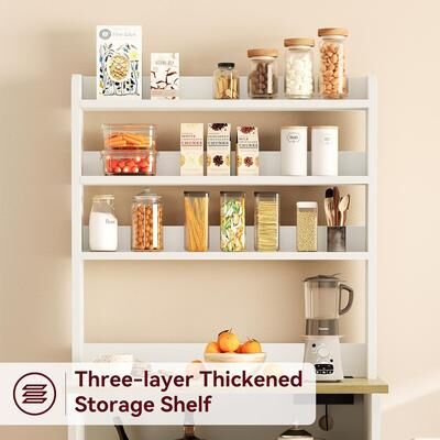 Garvee Farmhouse Microwave Stand Bakers Rack Cabinet, Bakers Rack