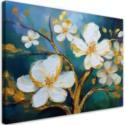 WANDBILD magnolienblüte gemalt