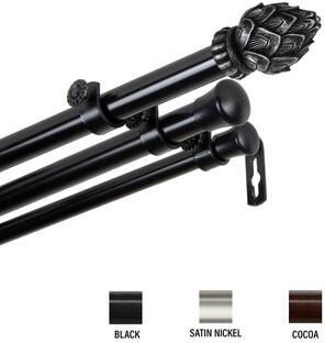 InStyleDesign Lotus Triple Curtain Rod 13/16 inch dia.