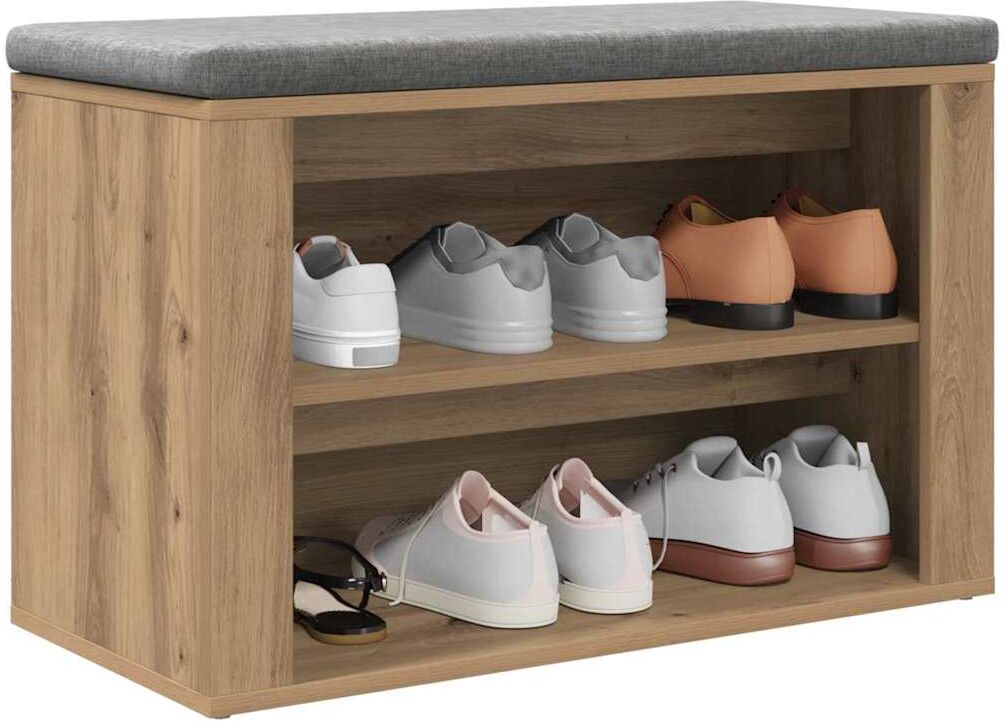 vidaXL Rack à chaussures 75 x 35 x 45 cm Bois d'ingénierie