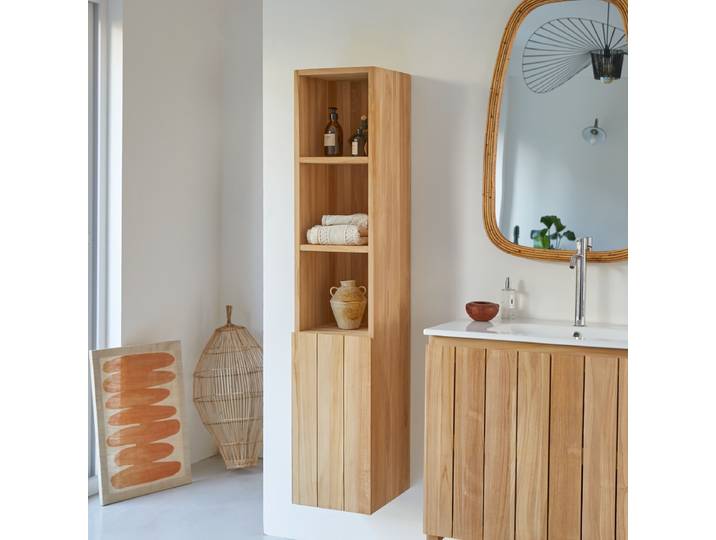 Hochschrank aus massivem Teakholz Jill - Natur - Teak