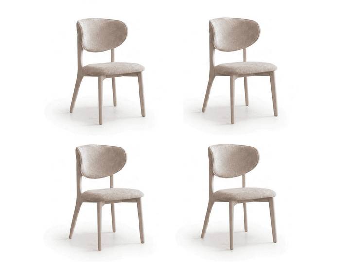 Xlmoebel Sitzgruppe Design Stühle Set Luxus Polsterstuhl Beige Modern Bouclé Küchenstuhl, (4-tlg., 4er-Set)