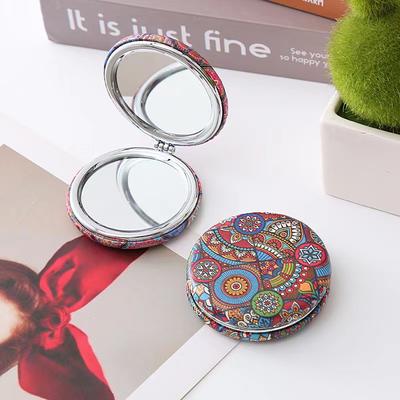 Fusion Finds Bohemian Compact Makeup Mirror Vintage Round Folding Pocket Mirror For Travel & Daily Touch Ups 3