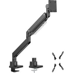 Wiltec Monitorhalterung Schreibtisch bis 26kg Monitorhalter VESA flach & gebogen (Tisch, 26 kg), Monitor Halterung, Schwarz