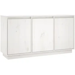 vidaXL Sideboard Weiß 111x34x60 cm Massivholz Kiefer