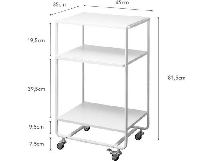 Yamazaki Keukentrolley - 3 niveaus - Tower - Wit