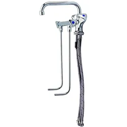 BieTal® Spülbeckenhahn Mischbatterie Niederdruck 2 Becken mit 30 cm Unterspülung